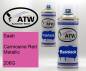 Preview: Saab, Carmosine Red Metallic, 206G: 400ml Sprühdose + 400ml Klarlack - Set, von ATW Autoteile West.